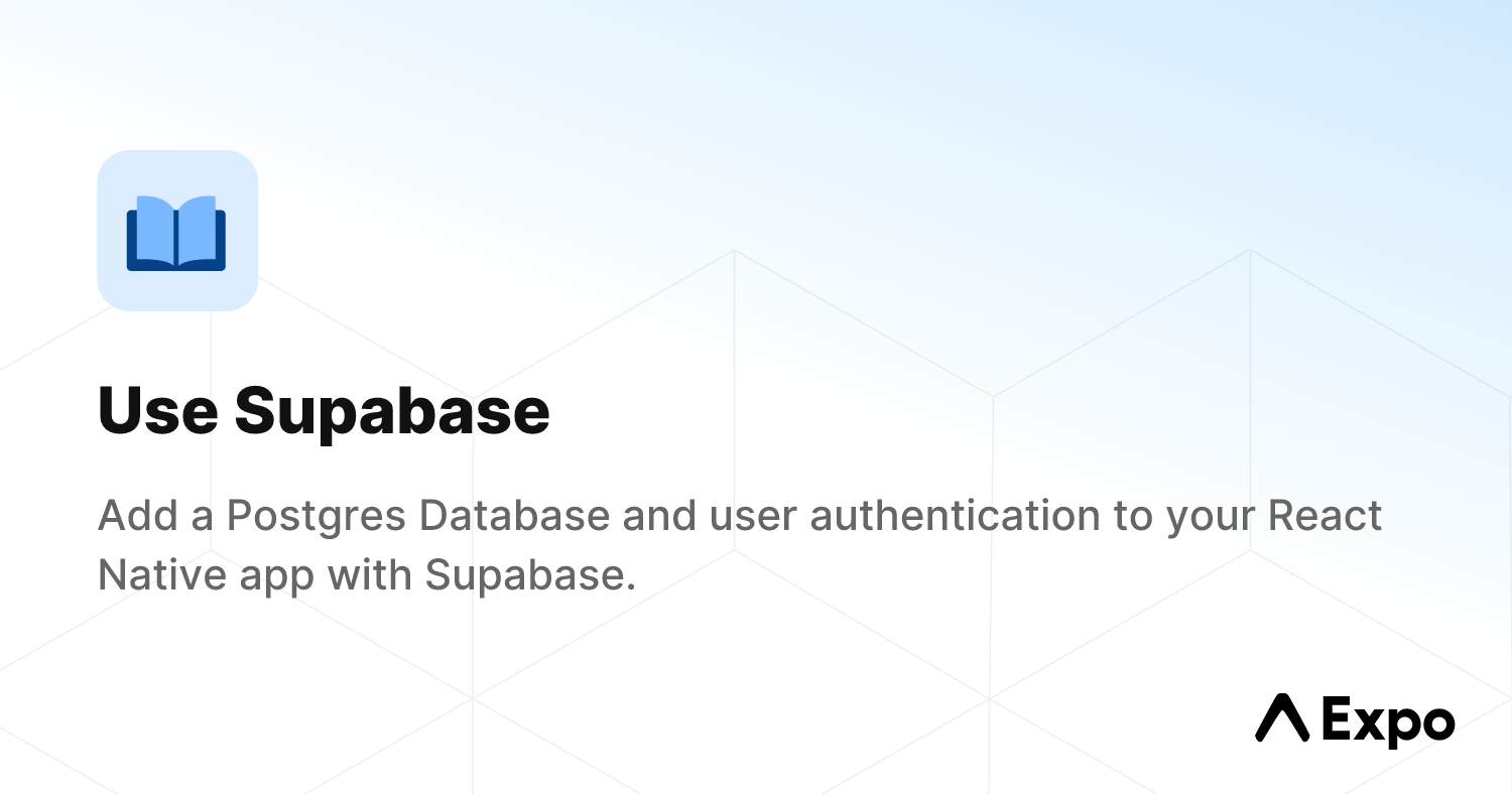 Use supabase expo documentation
